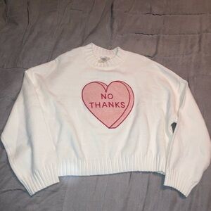 Jessica Simpson White Knit Sweater Valentine’s / Galentine’s Day